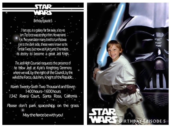 Star Wars themed Birthday Party Invitations Star Wars Birthday Party Ideas Invitations Food Decor