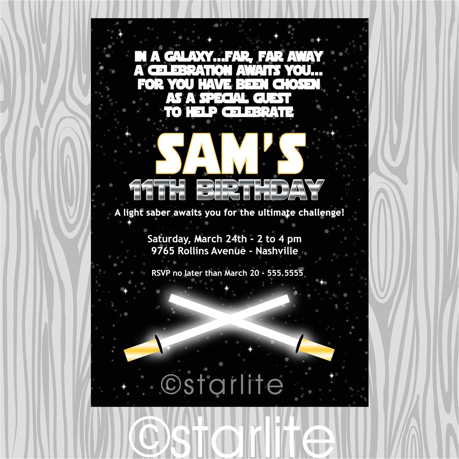 Star Wars themed Birthday Party Invitations Star Wars Inspired Star Wars theme Birthday Party by Starwedd