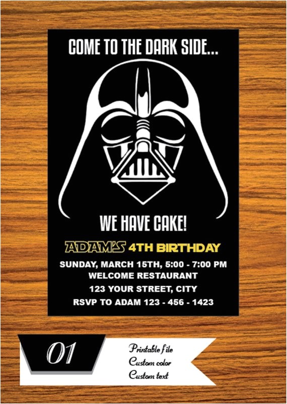 Star Wars themed Birthday Party Invitations Star Wars Invitation Star Wars Party Invitation Star Wars