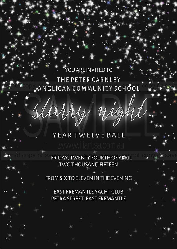 Starry Night Party Invitations New Invitation Starry Night Liiartsa