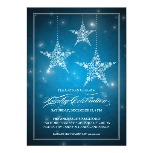 Starry Night Party Invitations Starry Night Holiday Party Invitation with Stars 4 5 Quot X 6