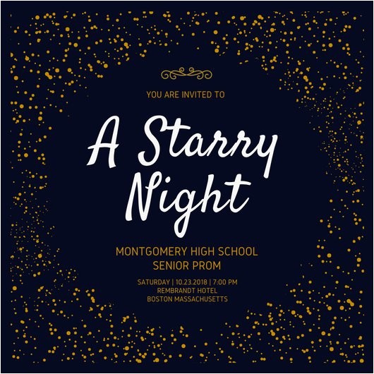 Starry Night Party Invitations Starry Night Prom Invitation Templates by Canva