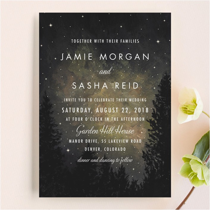 Starry Night Party Invitations Starry Starry Night Wedding Invitations by Elly Minted