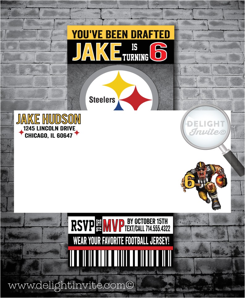 Steelers Party Invitations Pittsburg Steelers Football Birthday Party Invitations Di Steelers Party Invitations Pittsburg Steelers Football Birthday Party Invitations Di