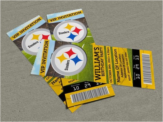 Steelers Party Invitations Pittsburgh Steelers Birthdays and Ticket Invitation On Steelers Party Invitations Pittsburgh Steelers Birthdays and Ticket Invitation On