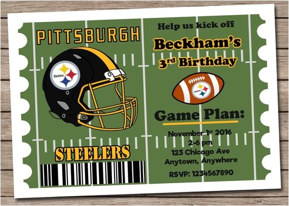 Steelers Party Invitations Pittsburgh Steelers Football Invitation Football Birthday Steelers Party Invitations Pittsburgh Steelers Football Invitation Football Birthday