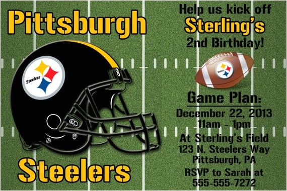 Steelers Party Invitations Pittsburgh Steelers Football Invitation or Thank You Card Steelers Party Invitations Pittsburgh Steelers Football Invitation or Thank You Card