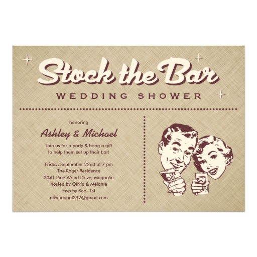 Stock the Bar Party Invitation Wording Retro Stock the Bar Party Invitations 5 Quot X 7 Quot Invitation