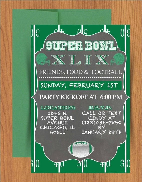 Super Bowl Party Invitations Free Printable Chalkboard Super Bowl Invitation Editable by Mydiydesigns
