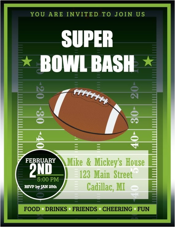 Super Bowl Party Invitations Free Printable Super Bowl Bash Invitation Football Party Invitation