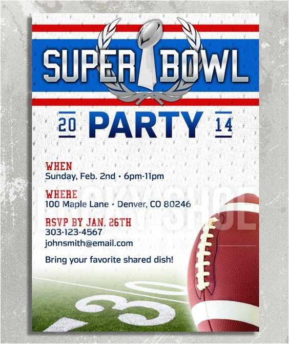 Super Bowl Party Invitations Free Printable Super Bowl Party Invitation Customized Printable Diy A