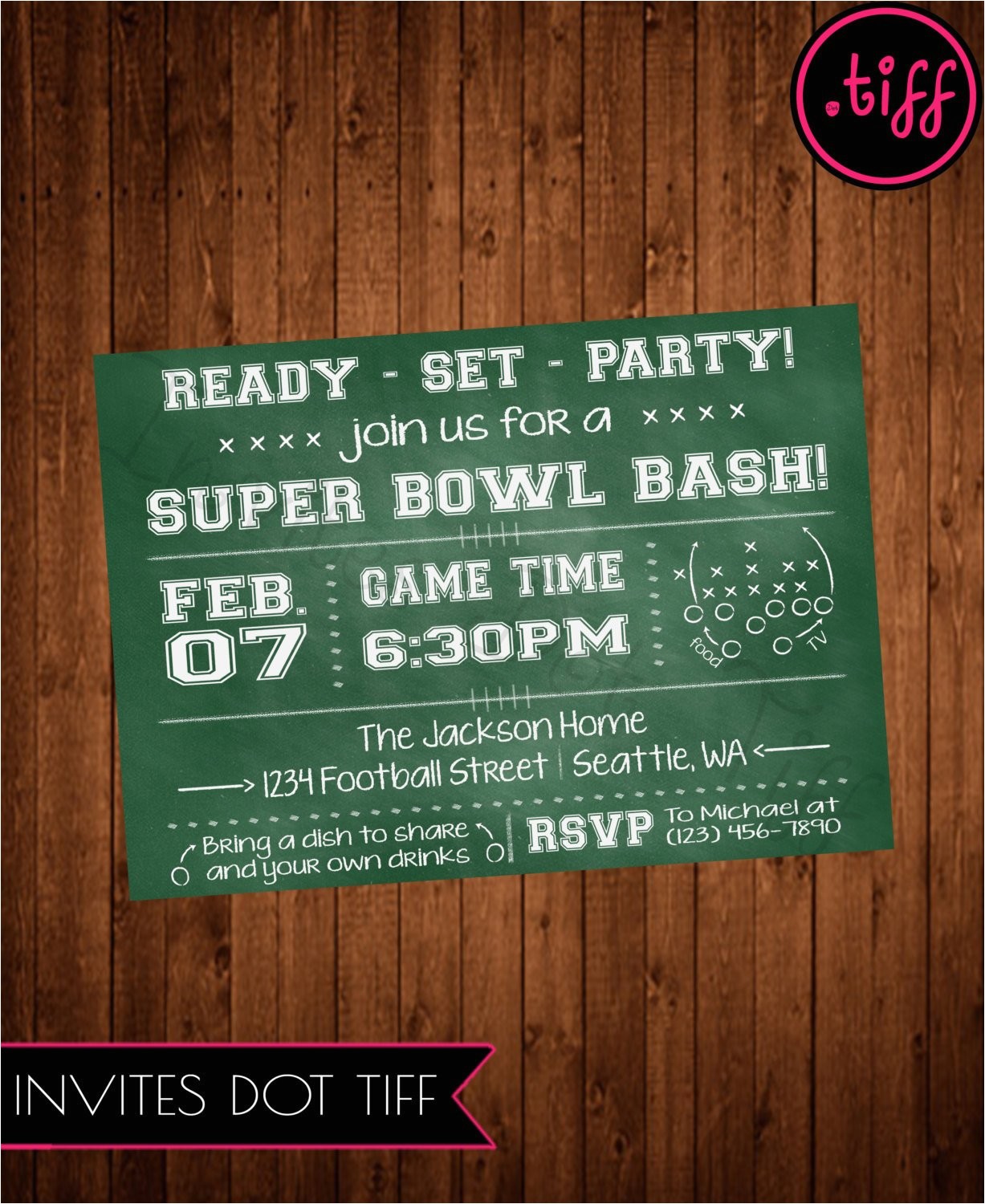 Super Bowl Party Invitations Free Printable Super Bowl Party Invitation Printable