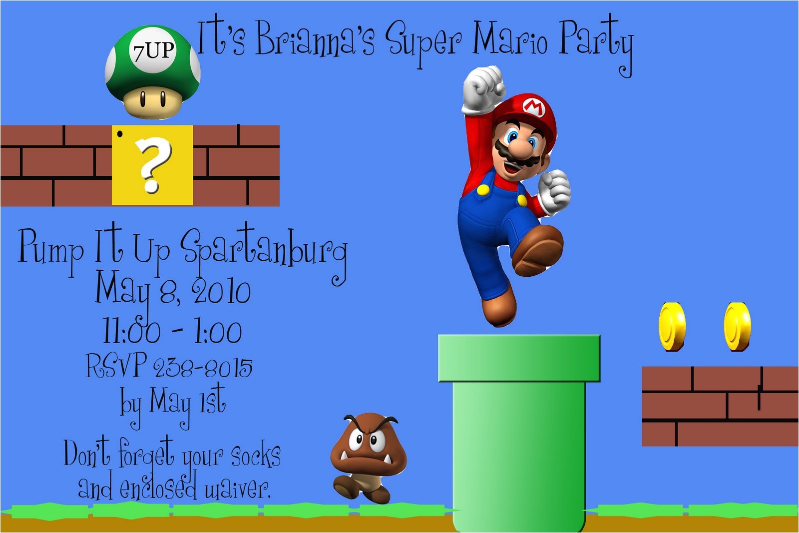 Super Mario Bros Birthday Party Invitation Templates Best Of Brianna the Super Mario Bros Party