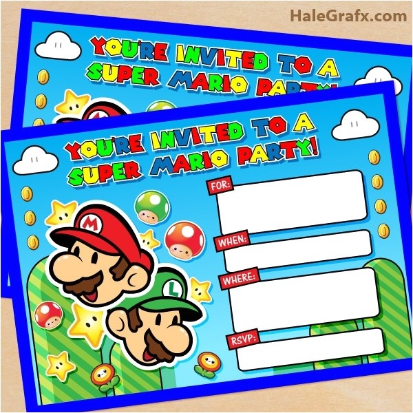 Super Mario Bros Birthday Party Invitation Templates Mario Birthday Invitations Template Resume Builder
