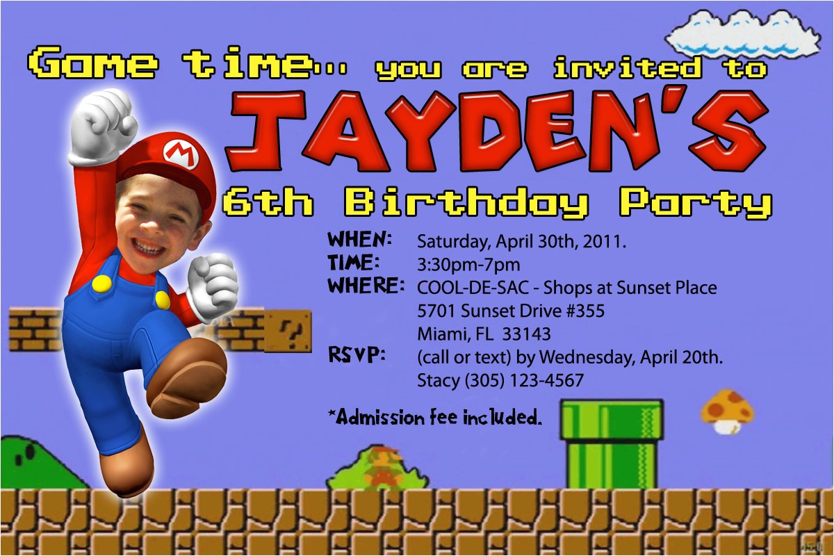 Super Mario Bros Birthday Party Invitation Templates Super Mario Birthday Invitations Bagvania Free Printable