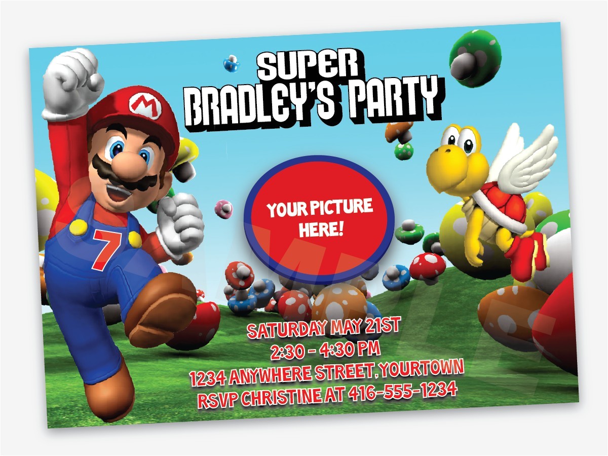 Super Mario Bros Birthday Party Invitation Templates Super Mario Birthday Invitations Bagvania Free Printable