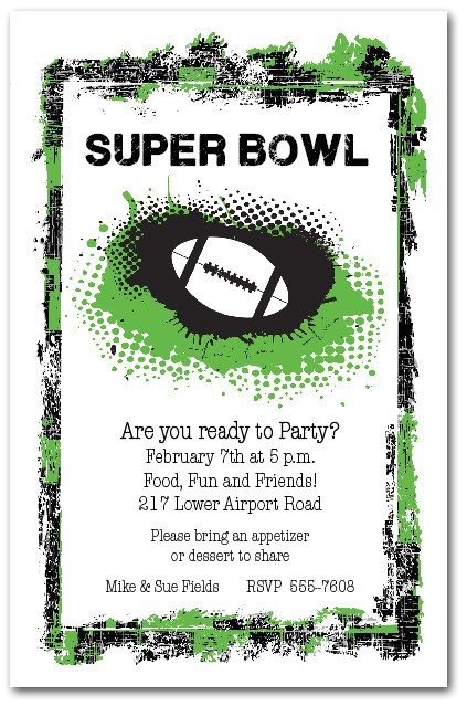 Superbowl Party Invite Grunge Football Super Bowl Party Invitations