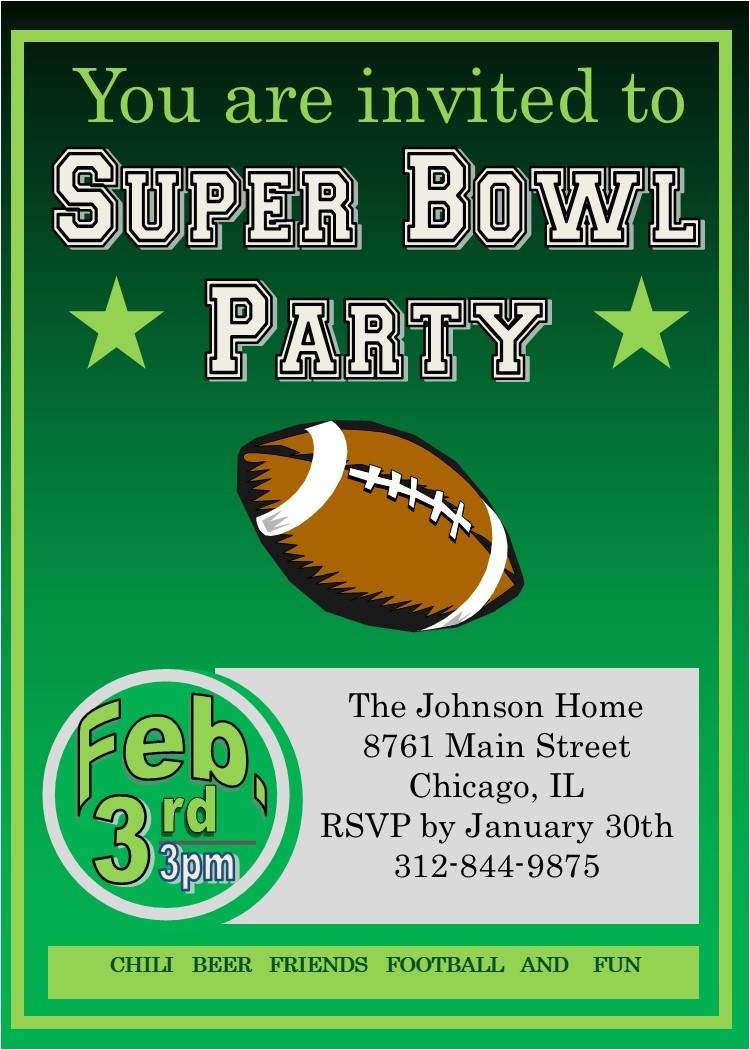 Superbowl Party Invite Super Bowl Party Invitations 2018 Football