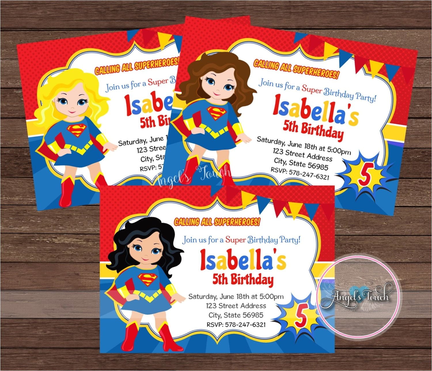 Supergirl Birthday Party Invitations Superhero Super Girl Party Invitation Super Girl Invitation