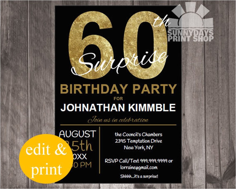 Surprise 60 Birthday Party Invitations 20 Ideas 60th Birthday Party Invitations Card Templates
