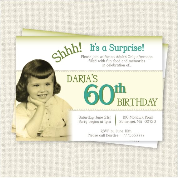 Surprise 60 Birthday Party Invitations Surprise 60th Birthday Invitation Digital Printable File