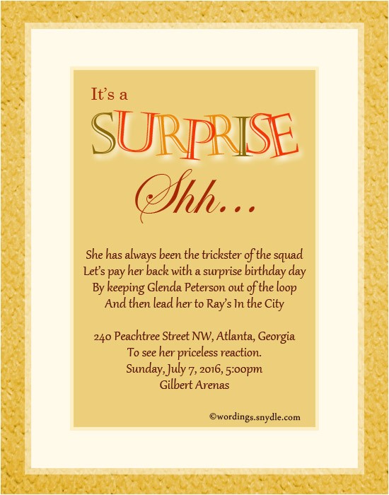 Surprise Anniversary Party Invitation Wording Surprise Birthday Party Invitation Wording Wordings and
