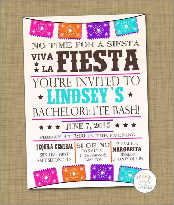 Surprise Bachelorette Party Invitations Fiesta Bachelorette Party Invitation Printable Mexican