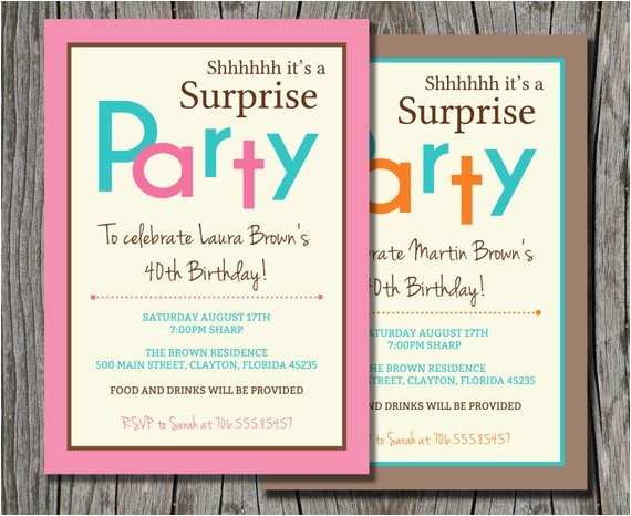 Surprise Bachelorette Party Invitations Surprise Birthday Invitation Printable by Pegsprints On Etsy