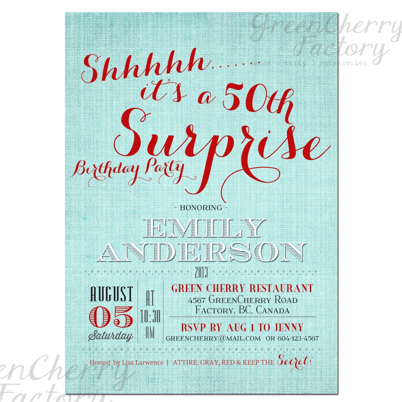 Surprise Birthday Party Invitations Templates Free Download Party Invitation Templates 50th Surprise Party Invitations