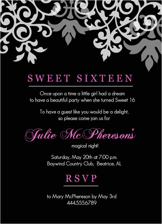 Sweet 16 Party Invitation Templates Free Sweet 16th Birthday Invitations Templates Free Drevio