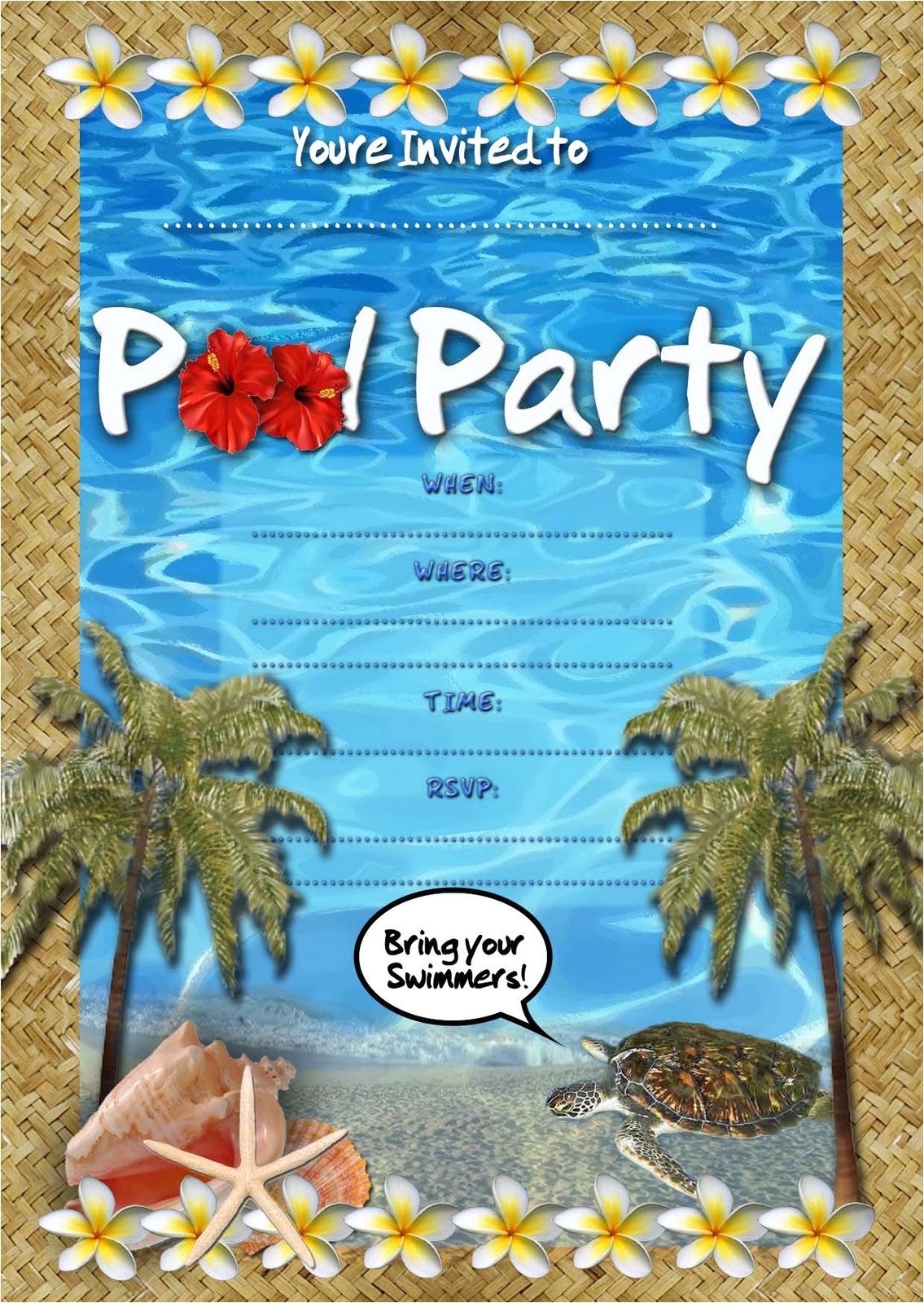 Swim Party Invites Free Kids Party Invitations Pool Party Invitation