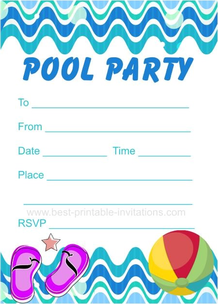 Swim Party Invites Printable Pool Party Invitation