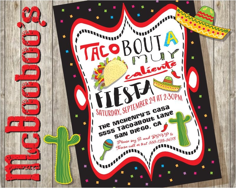 Taco Bout A Party Invitation Taco Bout A Mexican Fiesta Party Invitation with Fun and Funky