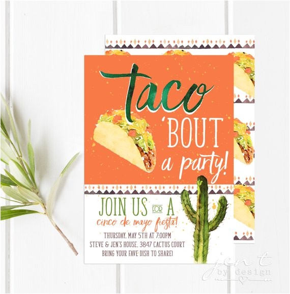 Taco Bout A Party Invitation Taco Party Fiesta Invitations Cinco De Mayo Invitations