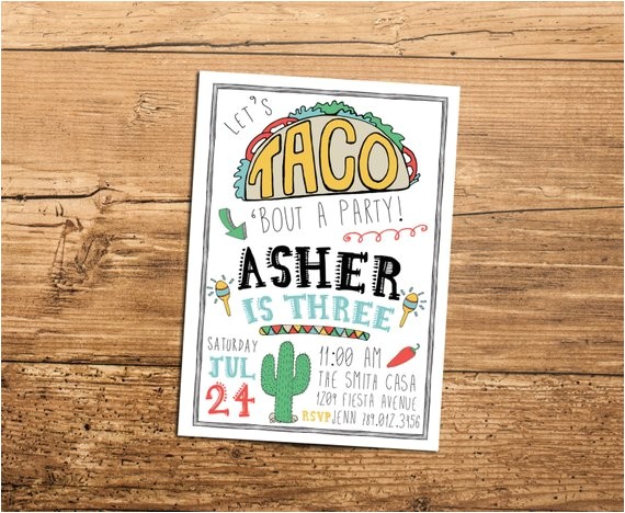 Taco Party Invitation Wording Taco Fiesta Birthday Party Invitation Let 39 S by