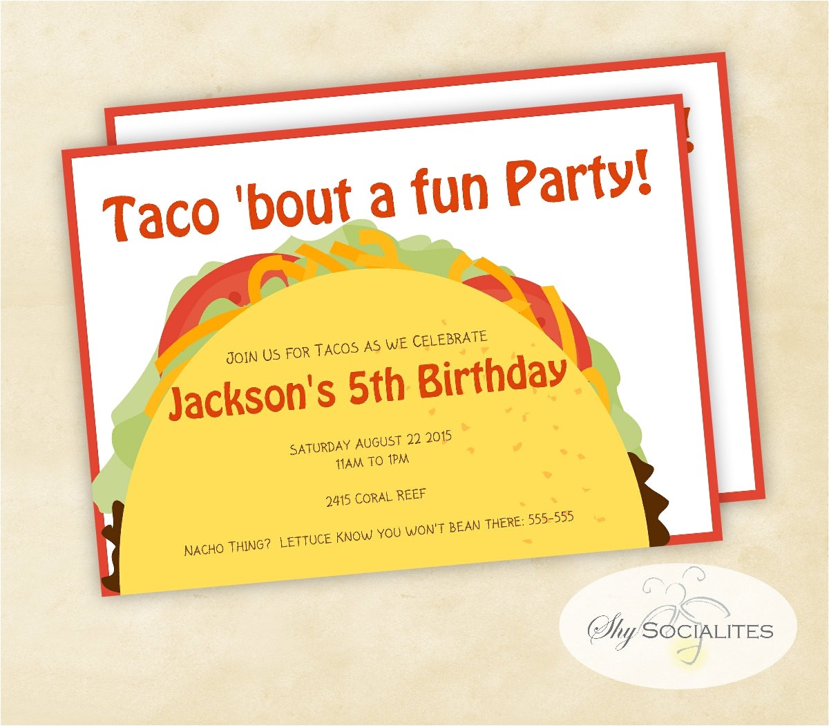 Taco Party Invitation Wording Taco Party Invitation