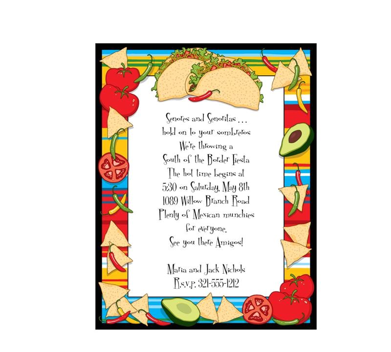 Taco Party Invitation Wording Taco Party Invitation Sheets