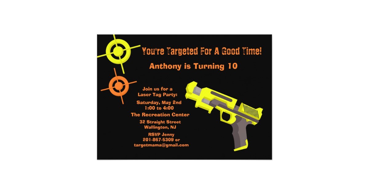 Target Birthday Party Invitations Target Laser Tag Birthday Party Invitation Zazzle