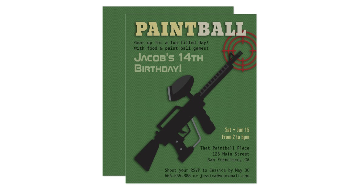 Target Birthday Party Invitations Target Paintball Birthday Party Invitations Zazzle