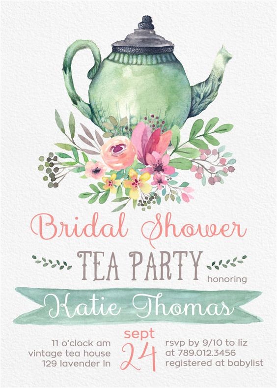 Tea Party Bridal Shower Invites Tea Party Bridal Shower Invitation Templates Party Xyz