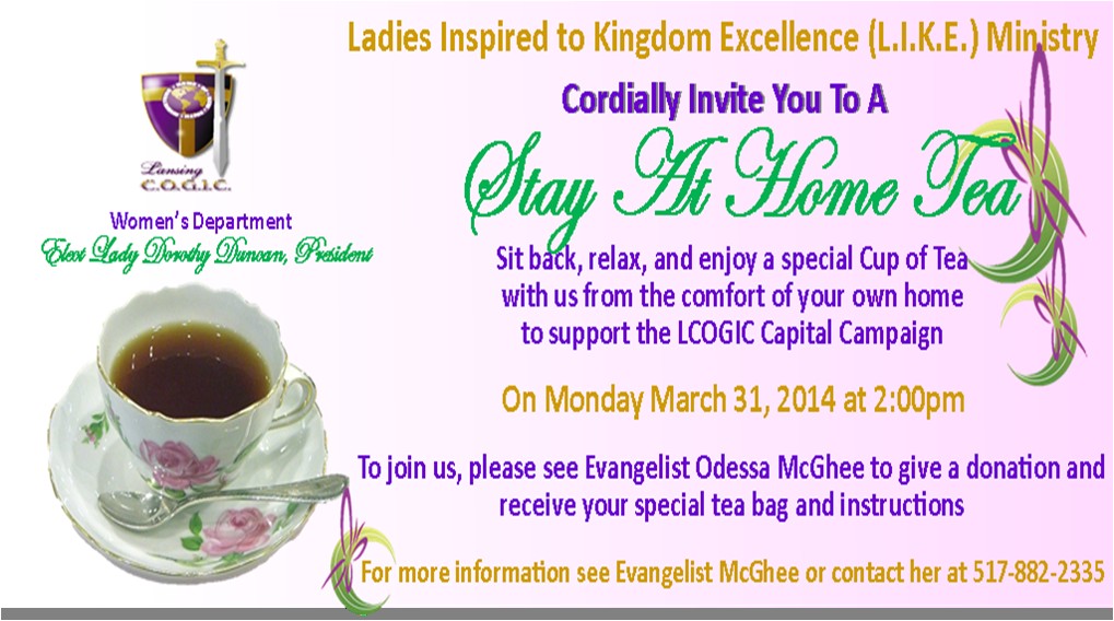 Tea Party Fundraiser Invitation Stay at Home Tea Flyer Bing Images