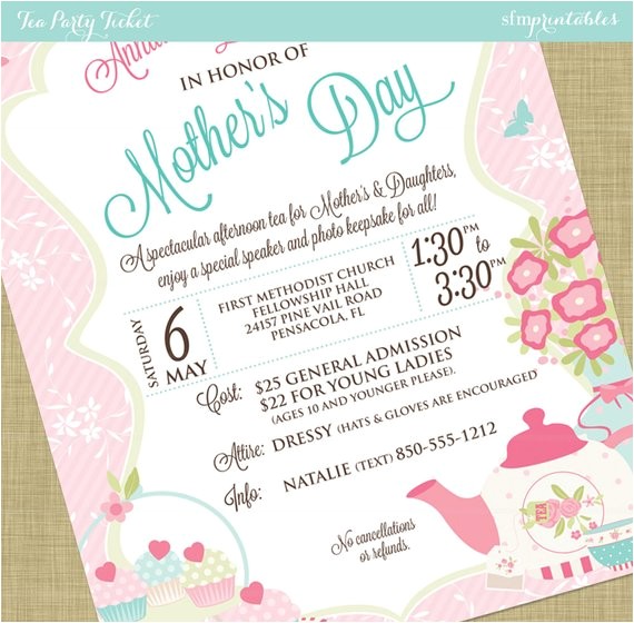 Tea Party Fundraiser Invitation Women 39 S Tea Flyer Invitation Postcard Poster Template