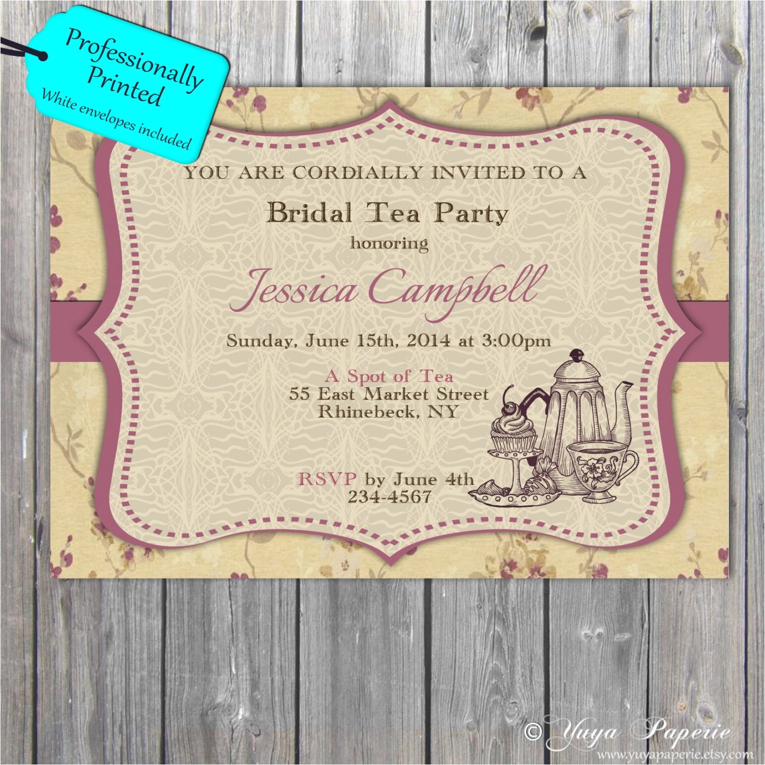 Tea Party Invitation Wording for Adults Vintage Bridal Shower Invitation Tea Party Invitation