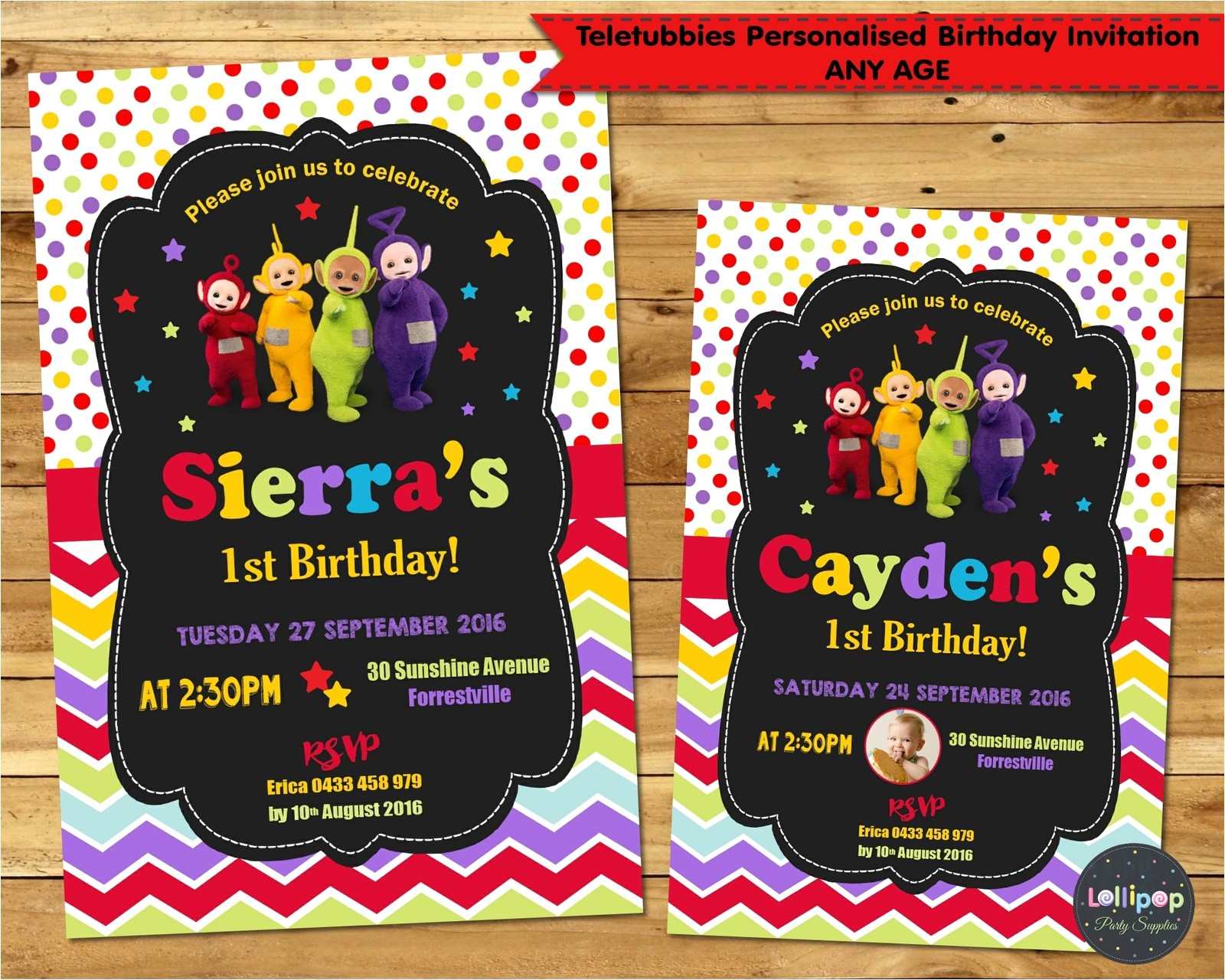 Teletubbies Party Invitations Teletubbies Personalised Invitation 1st Birthday Party