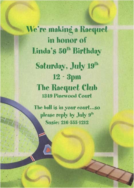 Tennis Party Invitation Tennis Party Invitation