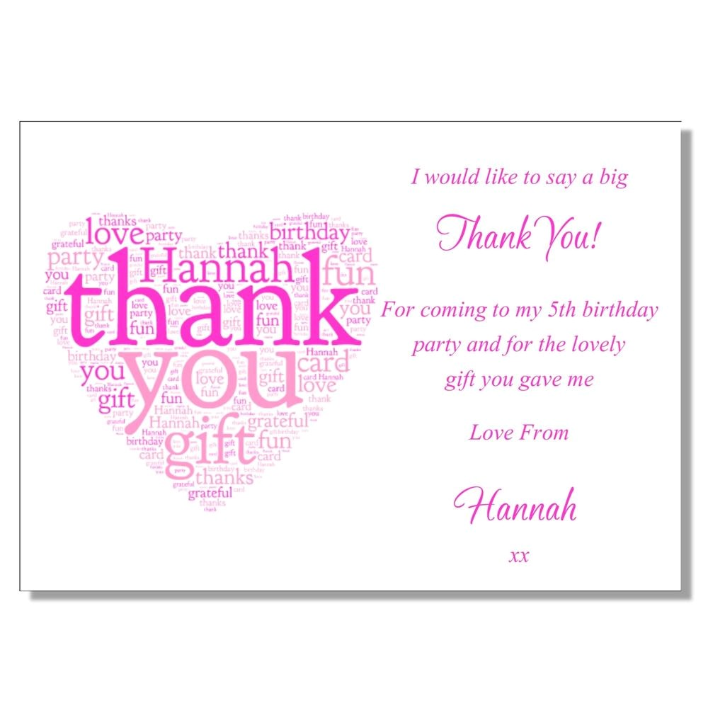 Thank You for Birthday Party Invitation Personalised Childrens Birthday Party Invitations Thank