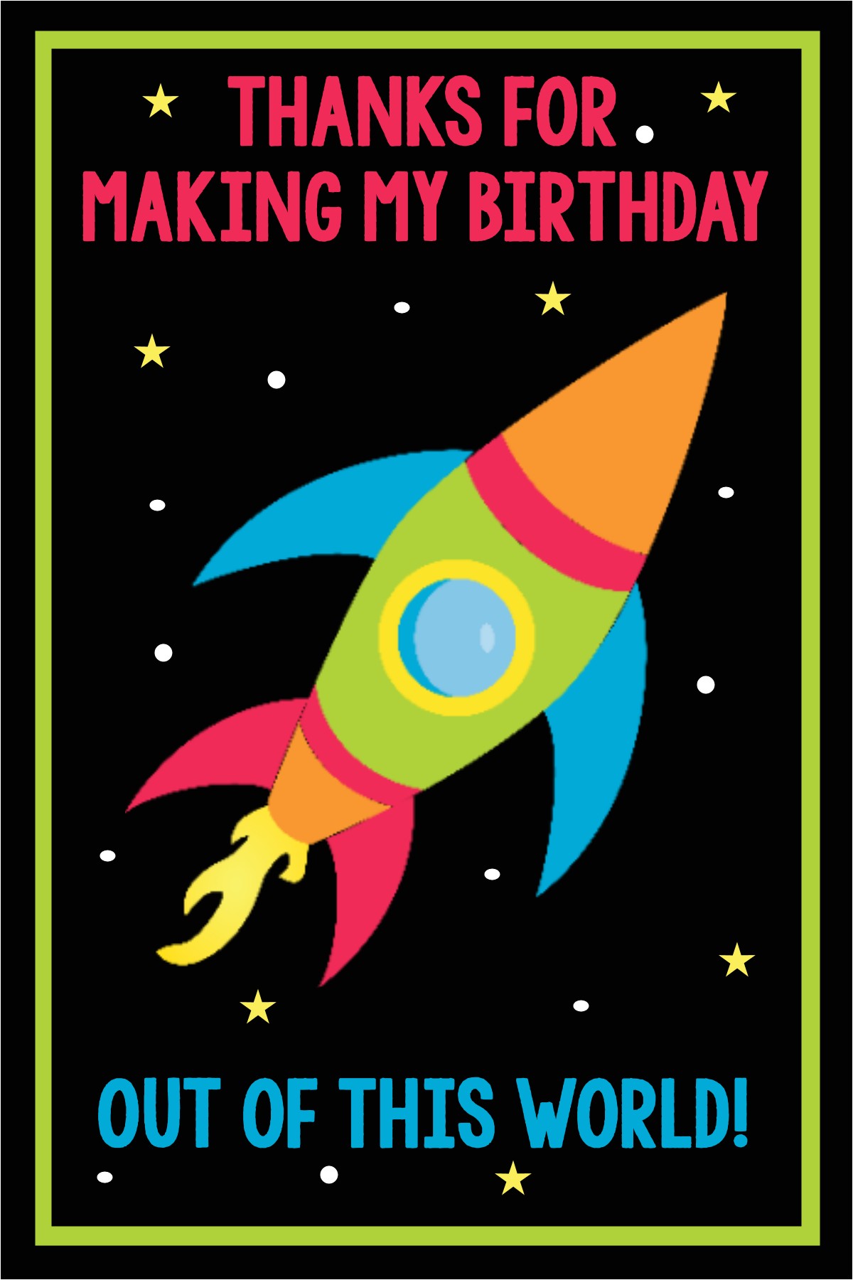 Thanks for Invitation Birthday Party Space Birthday Party Invitations Party Pack