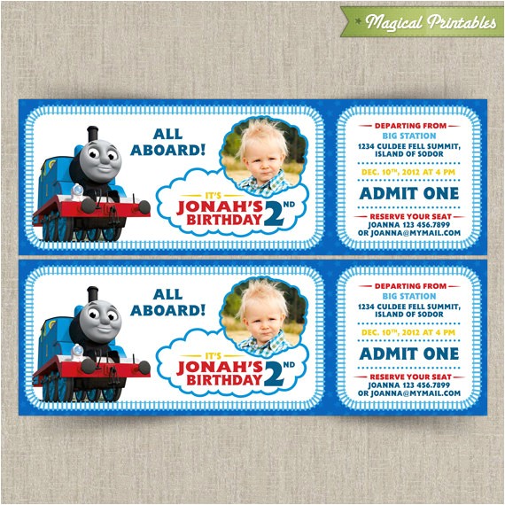Thomas the Tank Engine Party Invitations Thomas the Train Customizable Printable Party Invitation