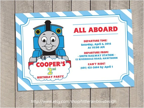 Thomas the Tank Engine Party Invitations Thomas Train Invitation Thomas Invitation Thomas Birthday