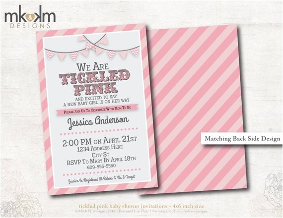 Tickled Pink Party Invitations Baby Shower Invitation Tickled Pink Baby Shower Invite Tickled Pink Party Invitations Baby Shower Invitation Tickled Pink Baby Shower Invite